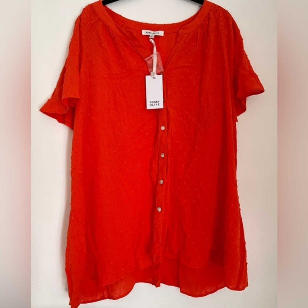 Rose & Olive Women’s‎ Orange blouse. Size 2X NWT